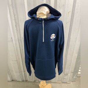 New!!! Ryder Cup 2025 Navy Quilted Hoodie with NBC Sports Logo on the sleeve